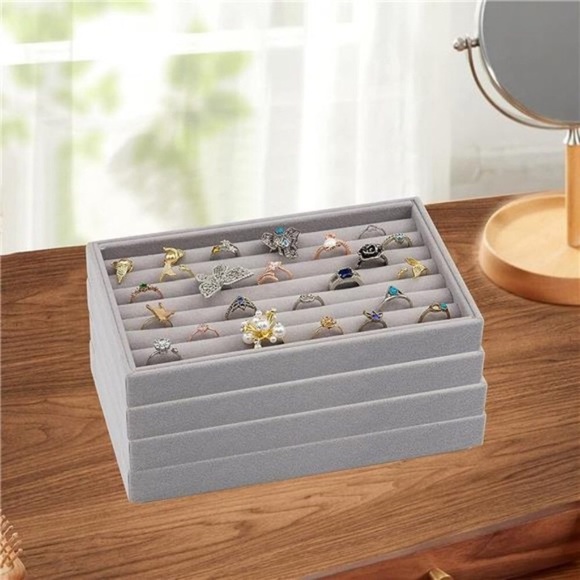 Velvet Jewelry Trays Organizer for Drawers, Small Stackable Jewelry Display Tray - Picture 3 of 7